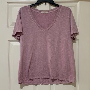 Madewell Short Sleeve V-Neck in Soft Purple